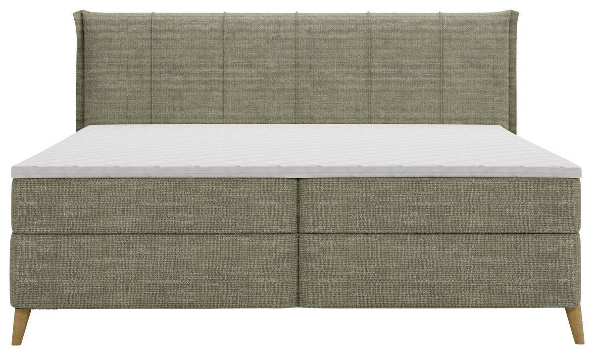 Boxbett Veloria Grün ca. 180x200cm - Schwarz/Grün, KONVENTIONELL, Textil/Metall (180/200cm) - Based