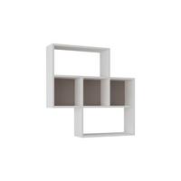 WANDREGAL MAYBE SHELF - Weiss/Mokka, Design, Holzwerkstoff (85/85/20cm) - Livetastic