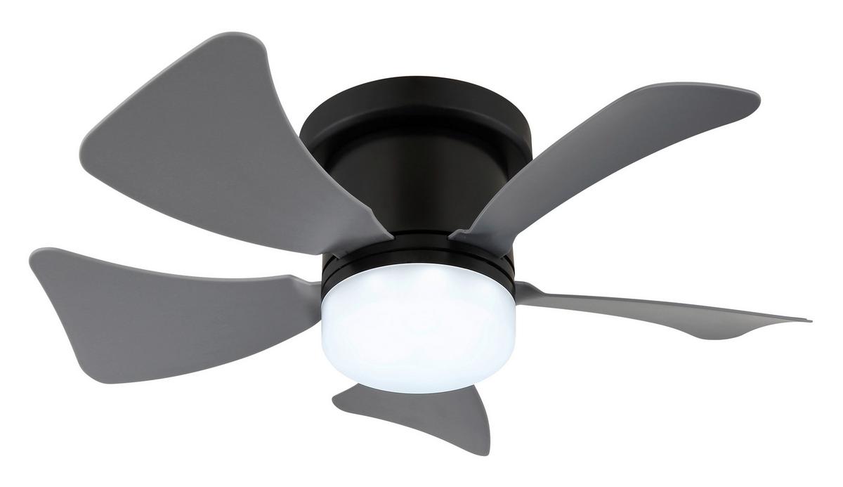 Deckenventilator 03609a Hines -Bp- - Weiss/Schwarz, Basics, Kunststoff/Metall (40.6/13cm) - Globo