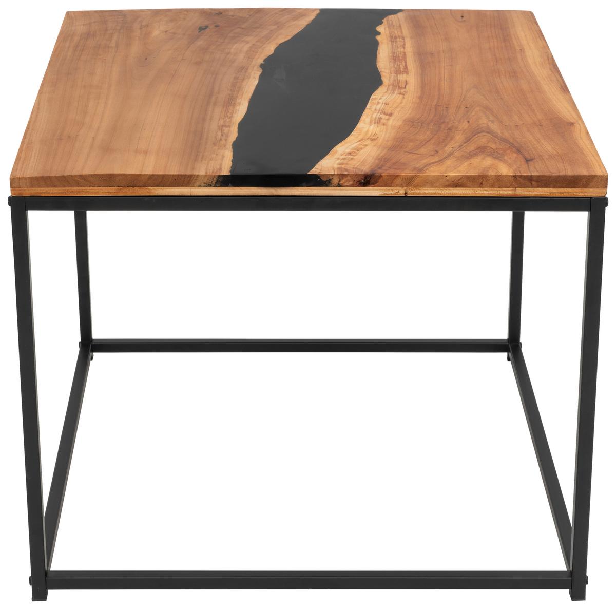 STOLIK KAWOWY LAWA - naturalny/czarny, Lifestyle, metal/drewno (60/51/60cm) - Livetastic