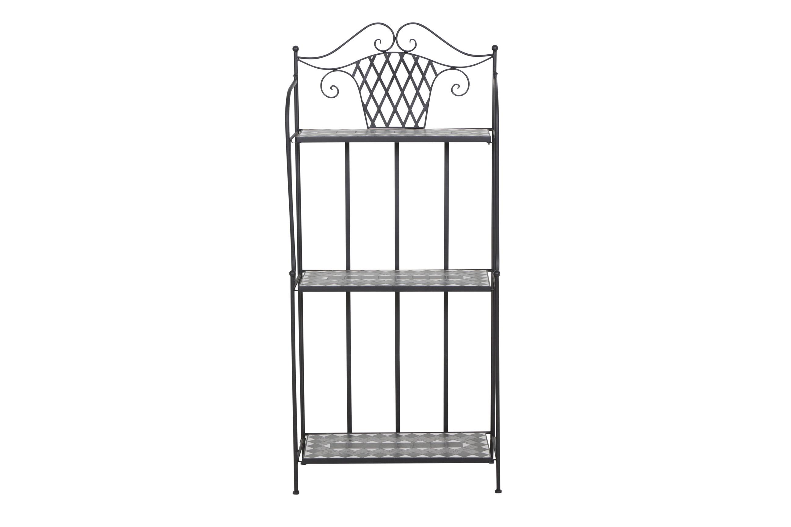 Pflanztisch Mosaik ca. 62x142x29 cm Schwarz - Schwarz, KONVENTIONELL, Keramik/Metall (62/142/29cm) - Siena Garden