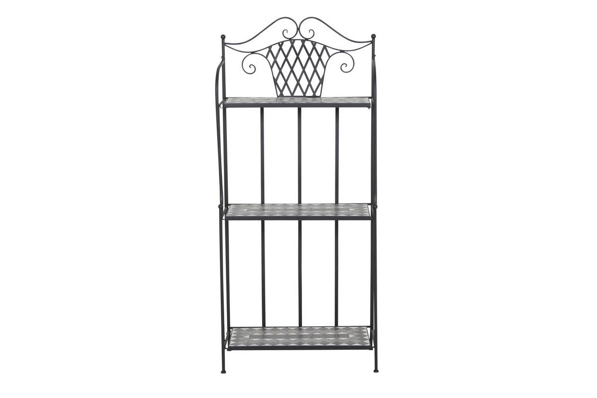 Pflanztisch Mosaik ca. 62x142x29 cm Schwarz - Schwarz, KONVENTIONELL, Keramik/Metall (62/142/29cm) - Siena Garden