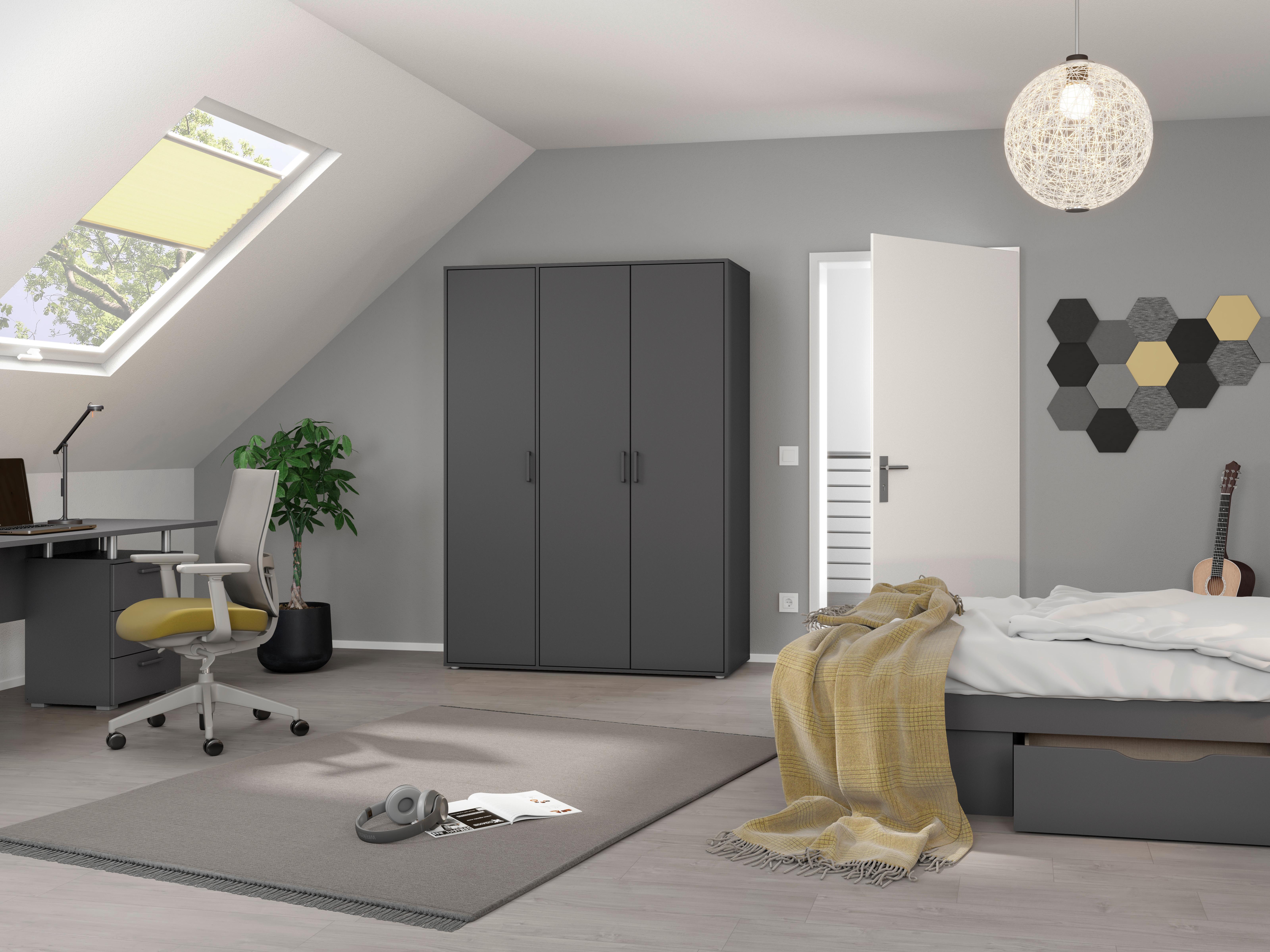 DULAP  USI ROTATIVE VOYAGER - gri, Modern, material pe bază de lemn (140/194/53cm) - Modern Living