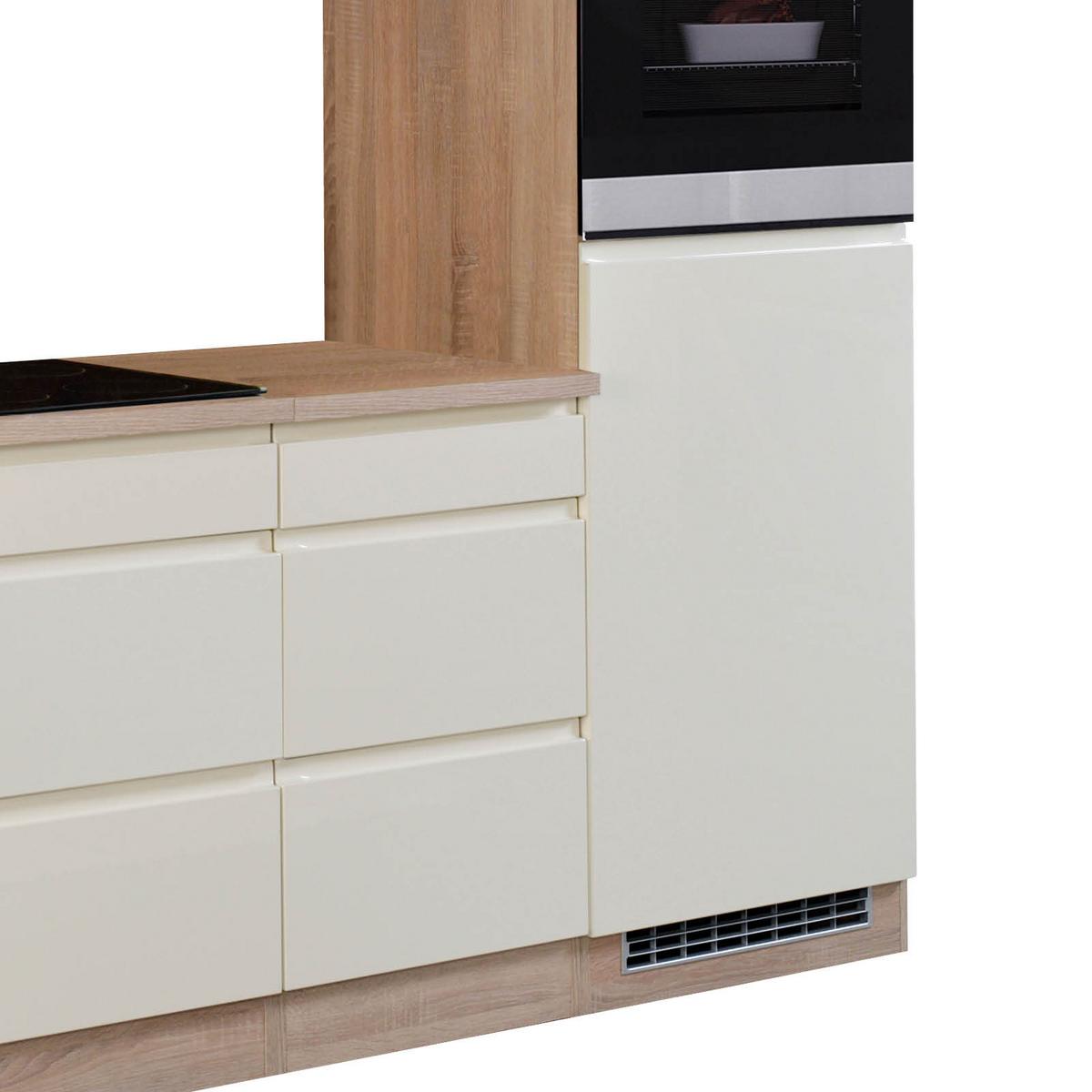 Küchenblock "Cardiff" Creme /Eiche inkl. E-Geräte - Creme/Sonoma Eiche, Basics, Holzwerkstoff (280cm) - Held
