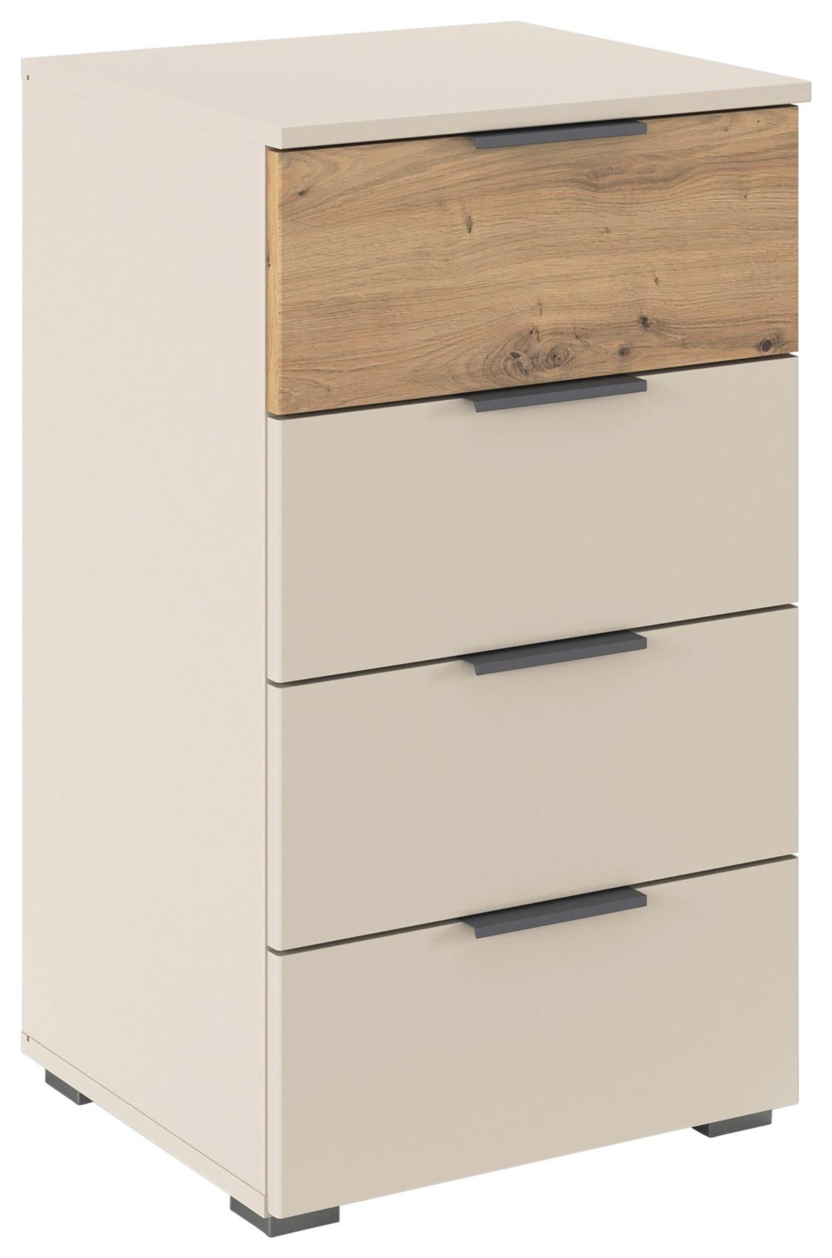 Kommode Ellmau Champagner/Eiche Artisan - Champagner/Eiche Artisan, KONVENTIONELL, Holzwerkstoff/Metall (47/81/42cm) - Premium Living