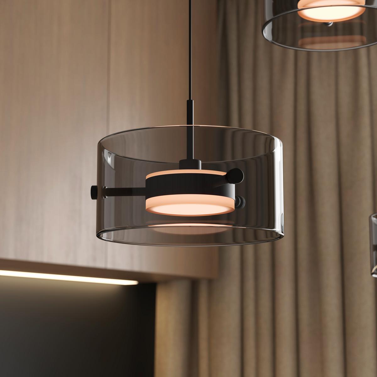 LAMPA WISZĄCA LED NUSAKAN *SBN* - czarny, Design, tworzywo sztuczne/metal (128/16/150cm) - Novel