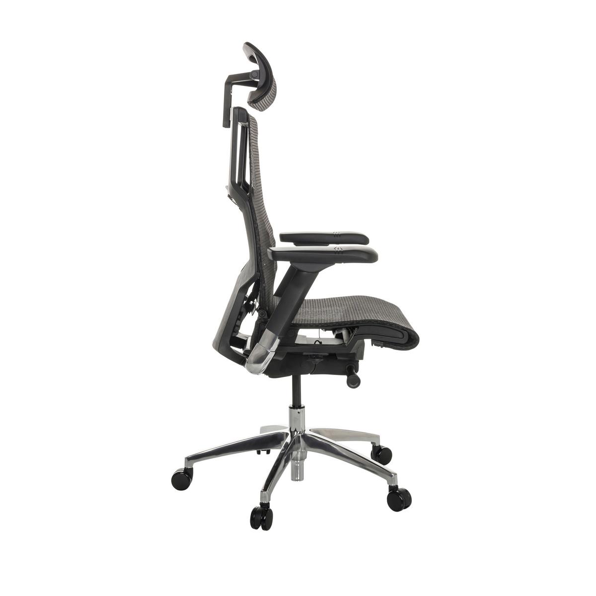 Pisarniški Stol Dynafit Ii, Črna - srebrne barve/črna, Basics, kovina/umetna masa (67/119-135/60cm) - MID.YOU