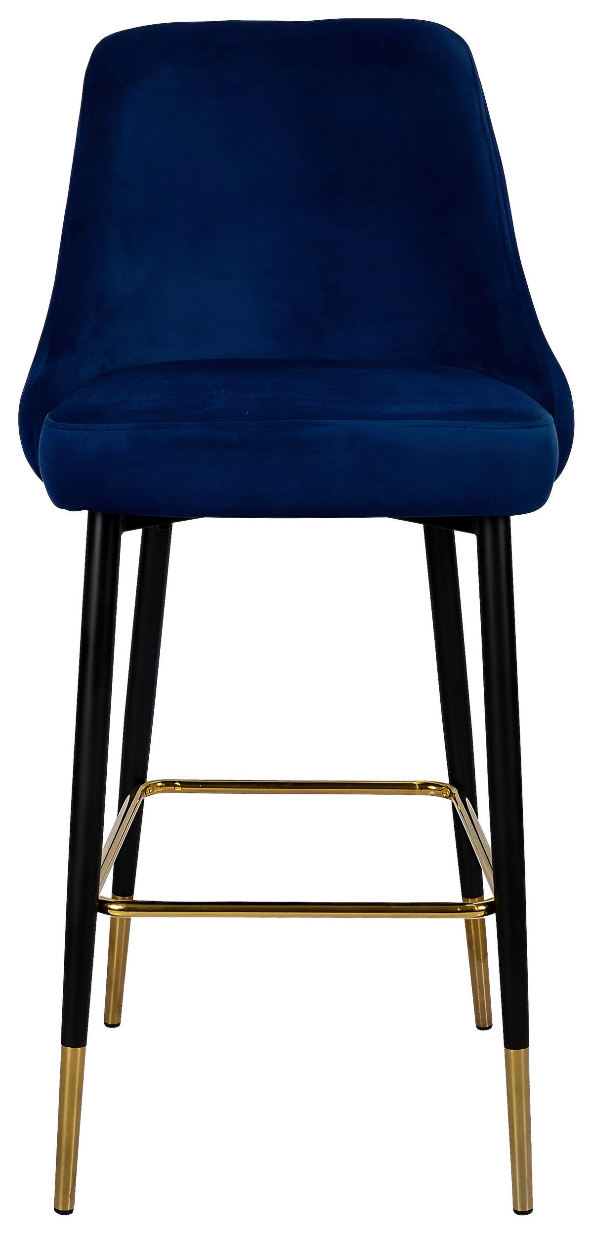 Bárszék Kzpjk-Blu - fekete/aranyszínű, Design, textil/fém (53/110/57cm) - Kayoom