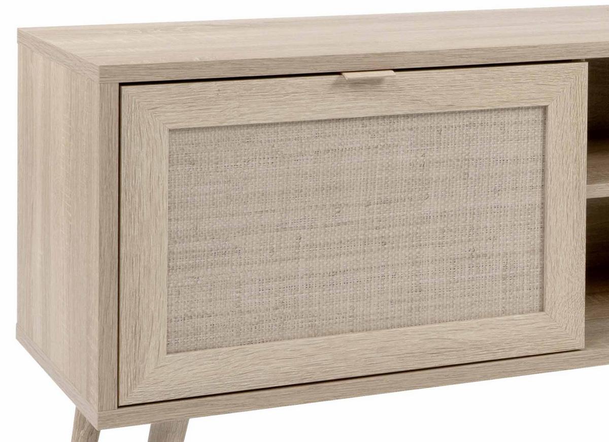 KOMODA NISKA BALI - kolor dębu sonoma, Natur, materiał drewnopochodny (150/52/40cm) - MID.YOU