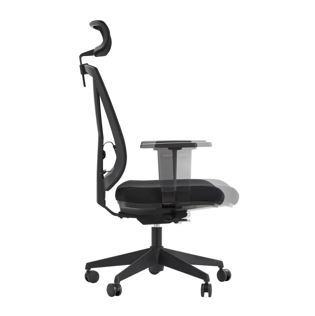 KRZESŁO OBROTOWE RYAN    -NOVEL- - czarny, Konventionell, tworzywo sztuczne/tkanina (62/119-129/65cm) - Novel