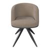 CHAISE ACCOUDOIRS NELA - noir/marron, MODERN, métal/textile (62/77/62cm) - Bessagi Home