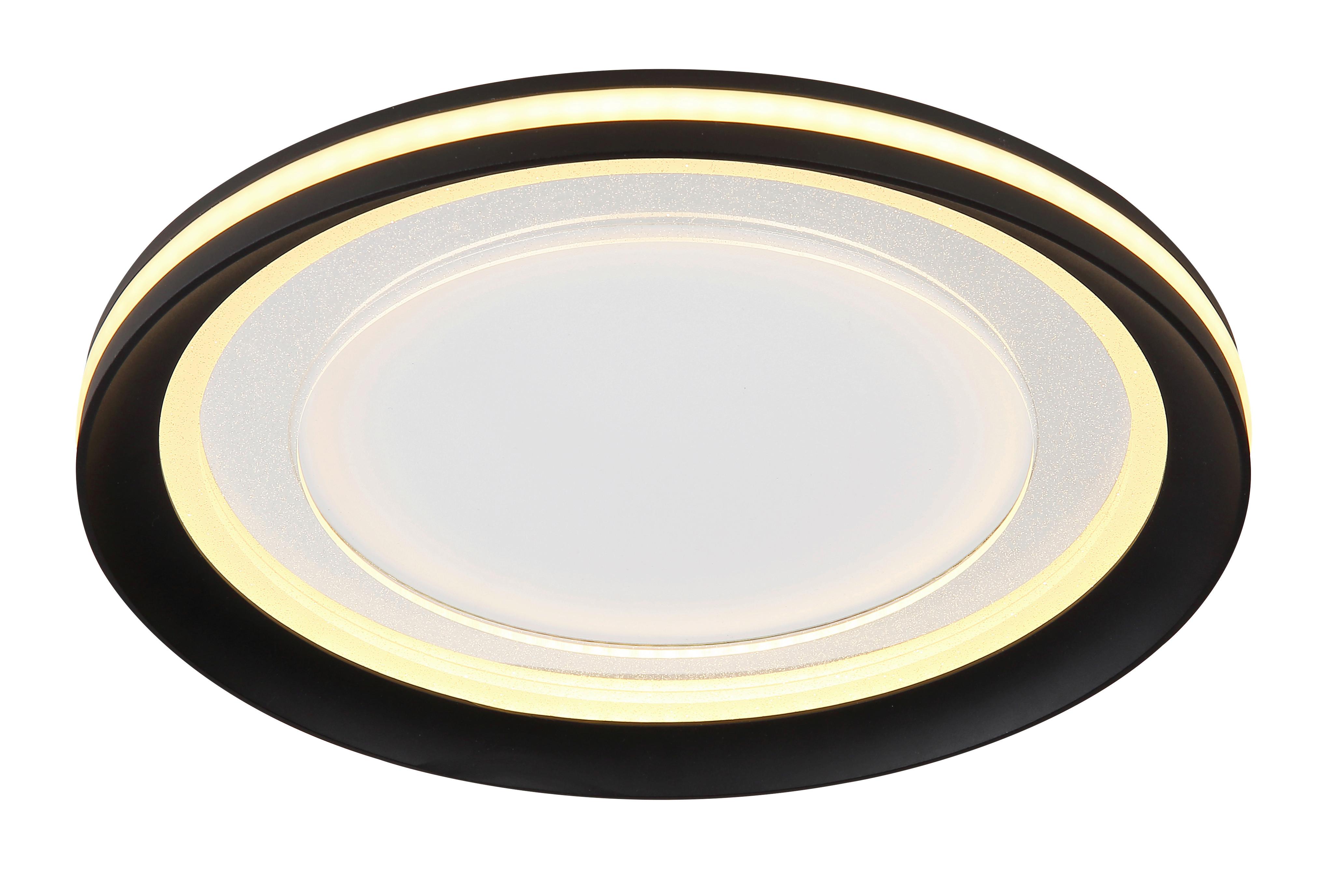 Deckenleuchte Clarino Schwarz/Weiß max. 18 Watt - Opal/Schwarz, Basics, Kunststoff/Metall (30/5,5cm) - Globo