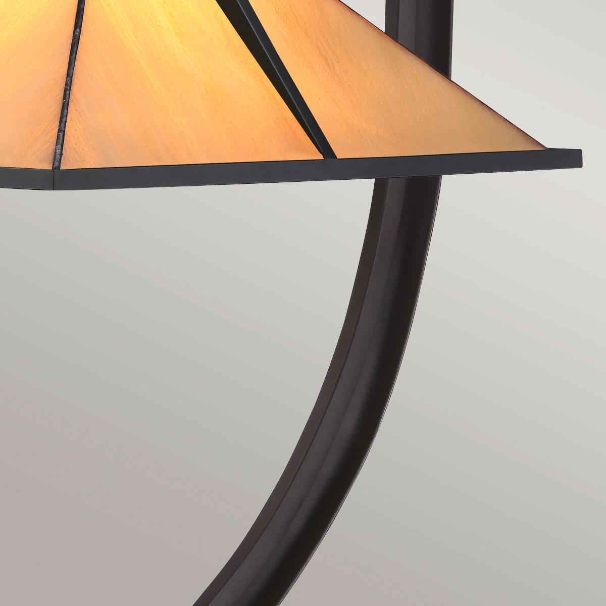 Asztali Lámpa Qz-Pomeroy-Tl - sötétbarna/borostyánszínű, Konventionell, üveg/fém (54.8cm) - Elstead Lighting