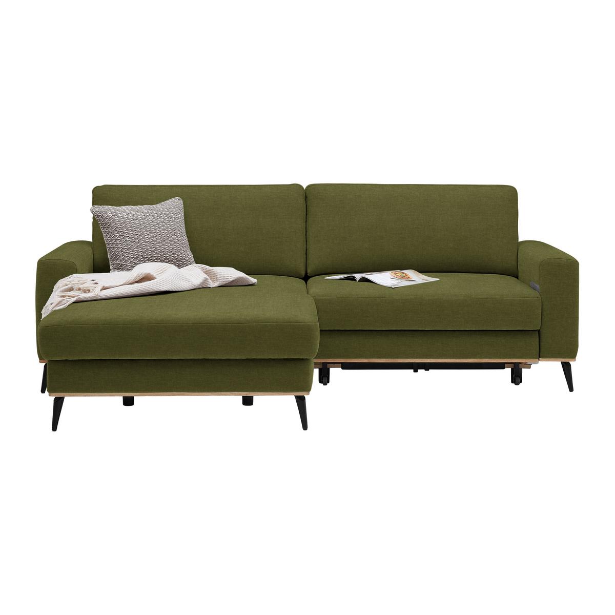 Wohnlandschaft Romeo Grün - Schwarz/Grün, KONVENTIONELL, Textil/Metall (167/87/234cm) - Zandiara