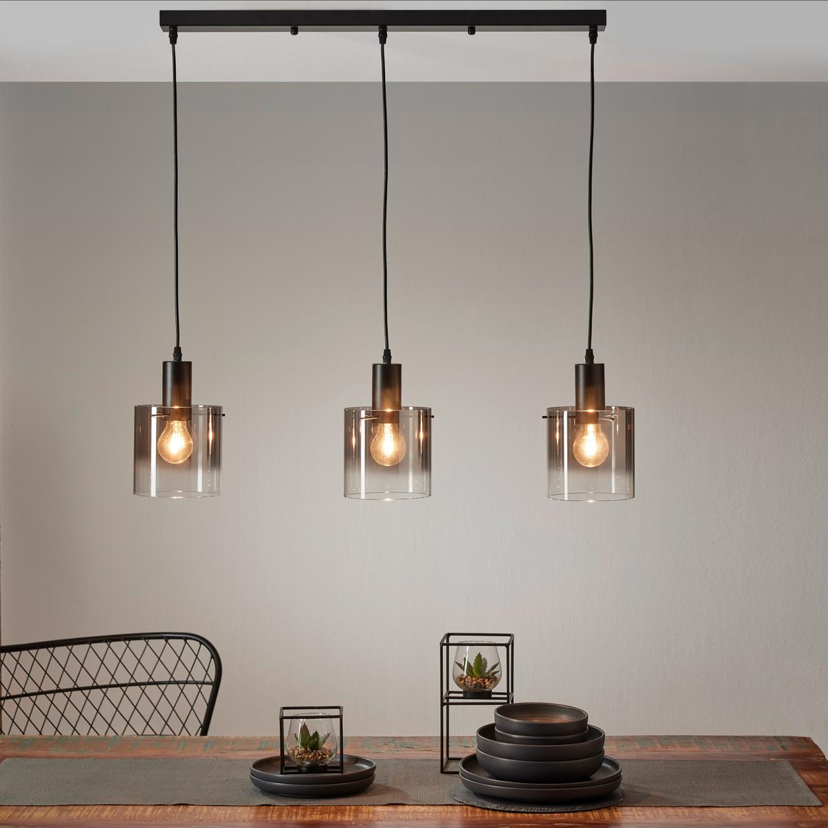 LAMPA WISZĄCA CHRISTIANO - czarny, Modern, metal/szkło (80/15/120cm) - Premium Living