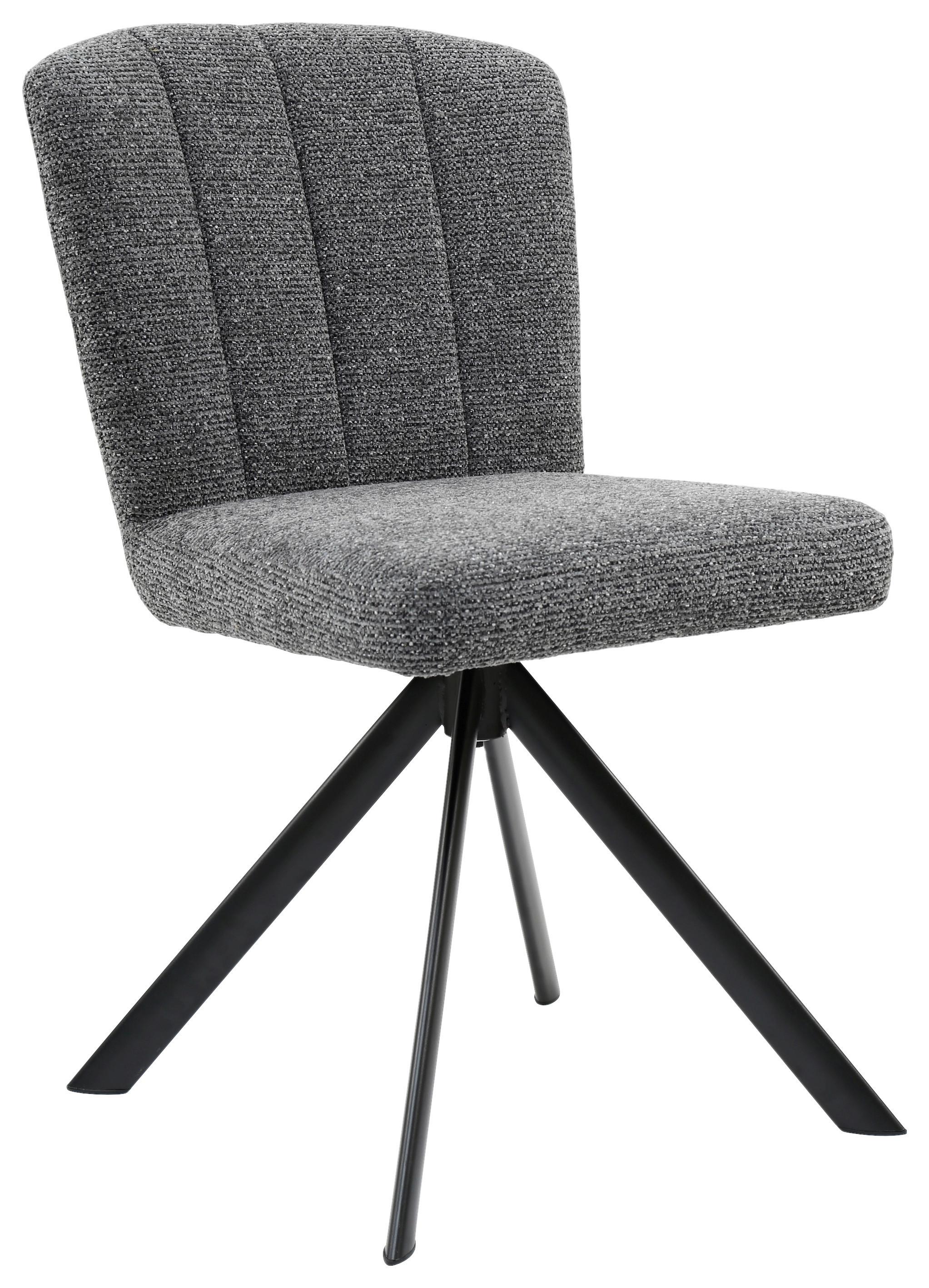 Stuhl Nora Grau/Schwarz - Schwarz/Grau, Modern, Holz/Textil (52/87/64cm) - Premium Living