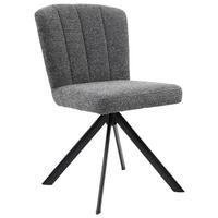 Stuhl Nora Grau/Schwarz - Schwarz/Grau, Modern, Holz/Textil (52/87/64cm) - Premium Living