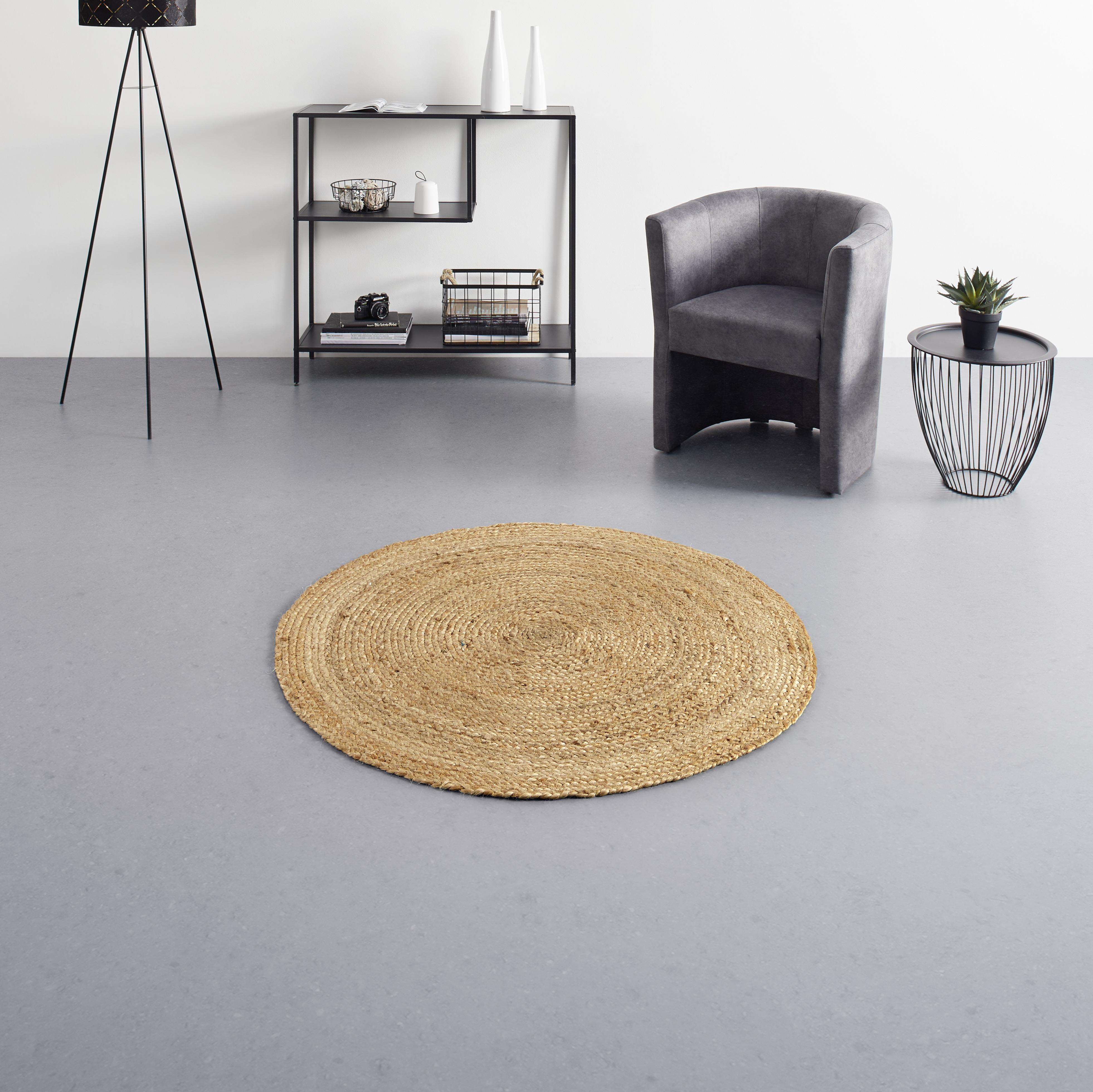 Teppich Hanoi in Naturfarben Ø ca. 110cm - Naturfarben, Modern, Textil (110cm) - Modern Living