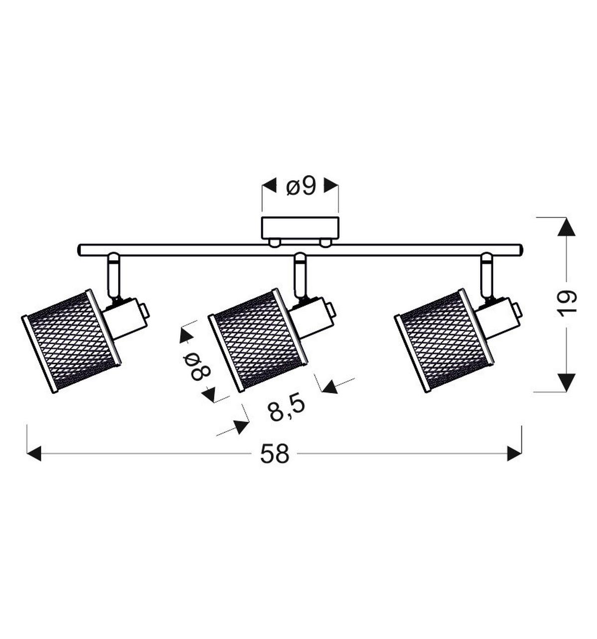 Reflektor Stropni 93-82541 - Basics, metal (58/19/9cm)