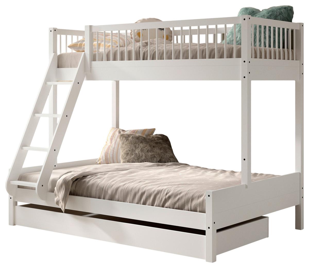 Etagenbett FORREST Weiß ca. 90/140x200 cm Bettlade - Naturfarben/Weiß, MODERN, Holz (90/140/200cm) - Vipack
