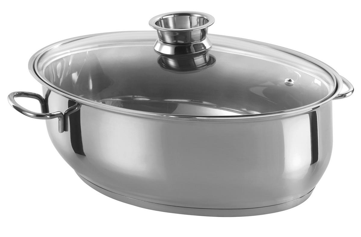 Pekač Oval - barve nerjavečega jekla, Basics, kovina (38/25/19,5cm) - GSW