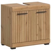 Waschbeckenunterschrank Scout Eiche Artisan - Schwarz/Eiche Artisan, Trend, Holzwerkstoff/Kunststoff (60/56/34cm) - MID.YOU