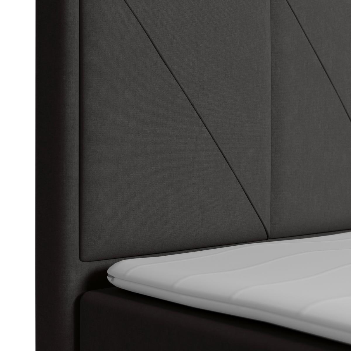 Boxspringbett Oslo ca. 180x200 cm Anthrazit - Anthrazit/Schwarz, MODERN, Karton/Holzwerkstoff (180/200cm) - MID.YOU