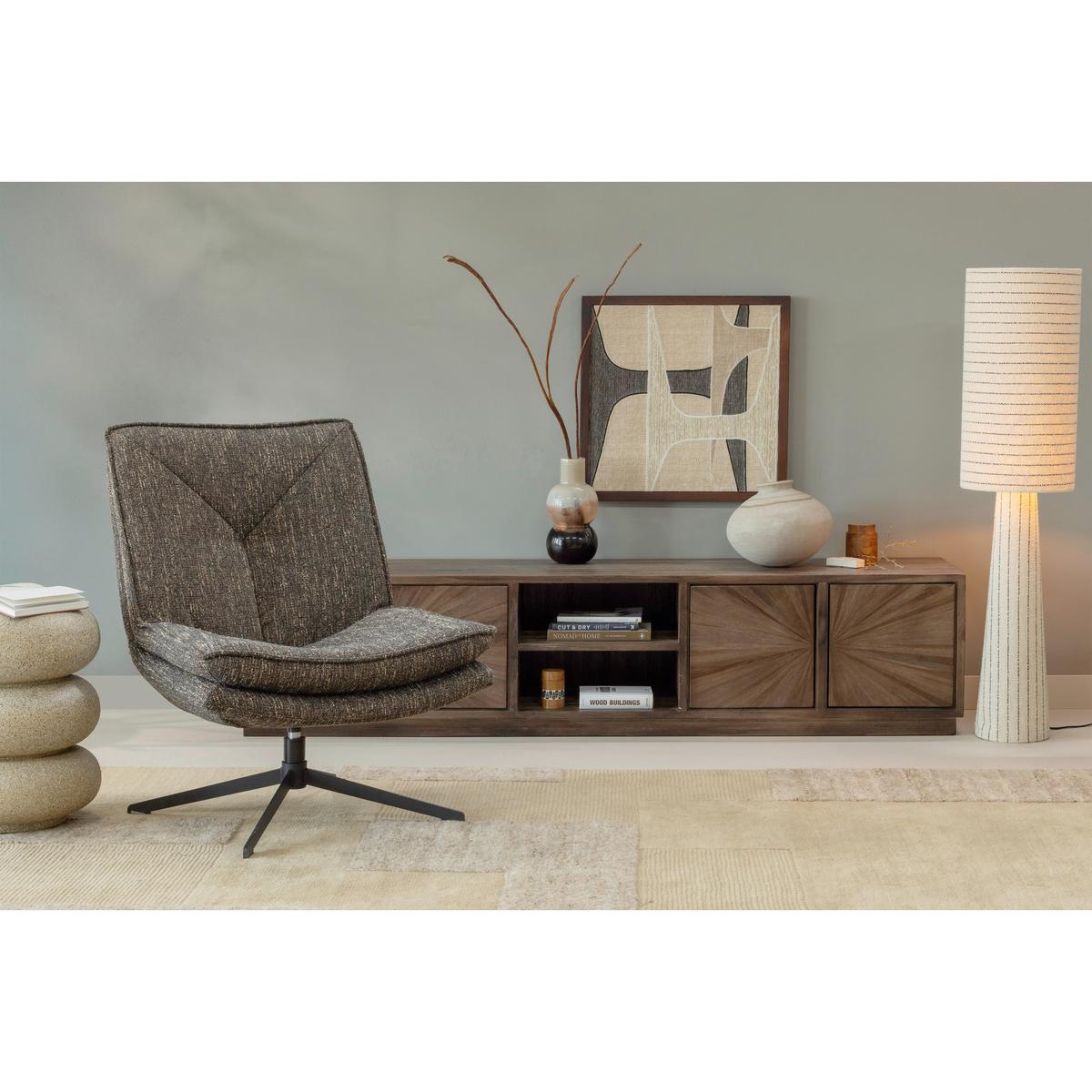 LOWBOARD Sun Braun B: 200cm - Braun, Design, Holz (200/45/44cm) - Livetastic