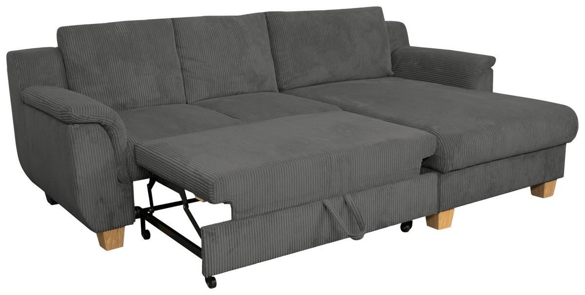 Colţar ALEX - gri închis, Modern, textil (246/156cm) - Modern Living