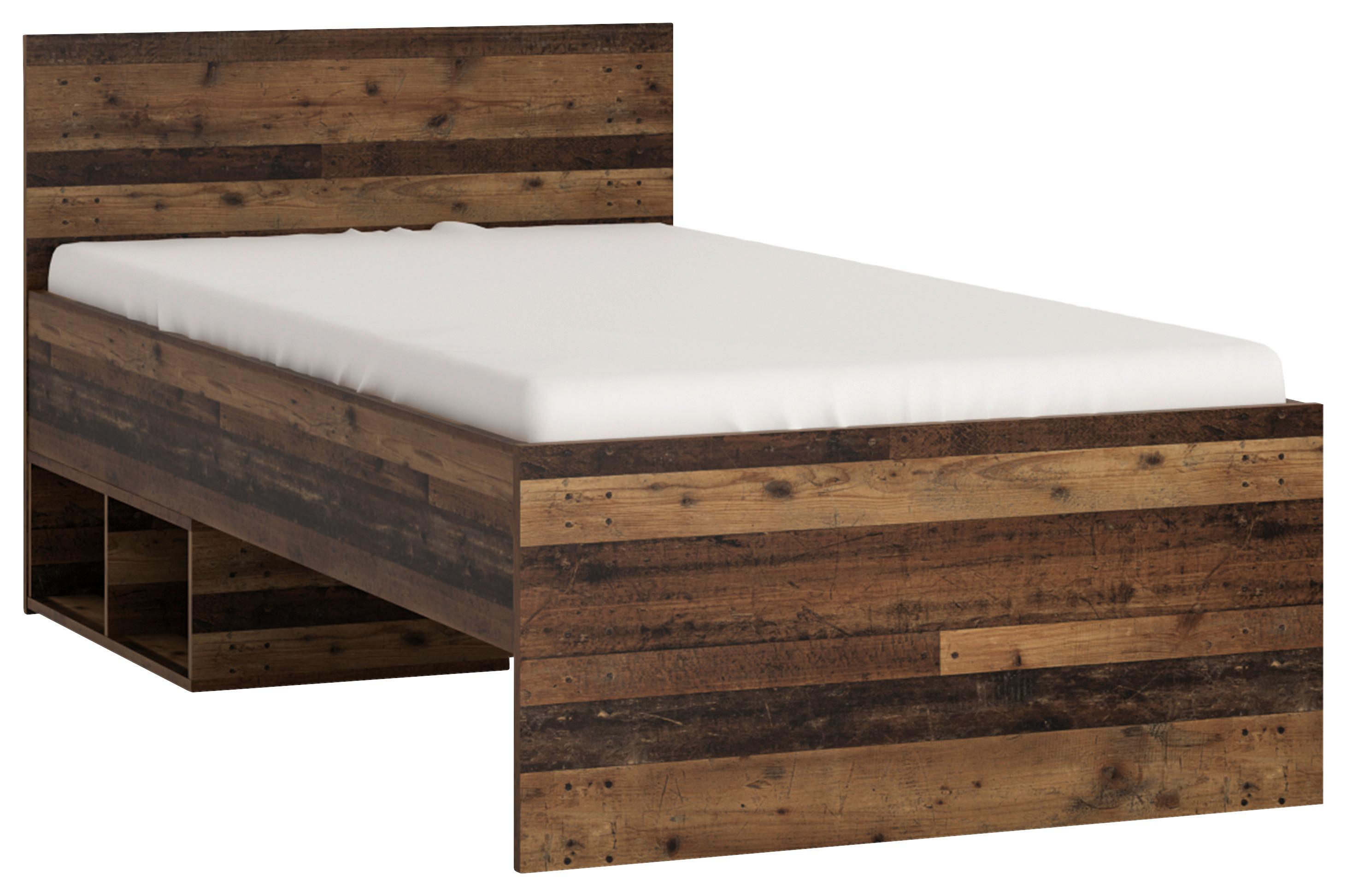 Krevet Nubi - tamno siva/boje starog hrasta, Moderno, drvni materijal/plastika (90/200cm) - Modern Living