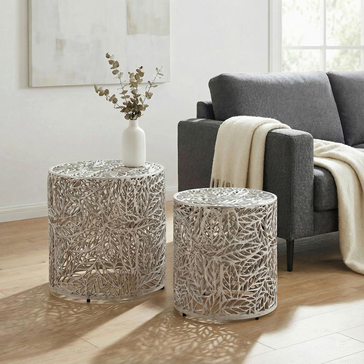 Satztisch Wl7.369 - Silberfarben, Design, Metall (41/41/42cm) - Livetastic