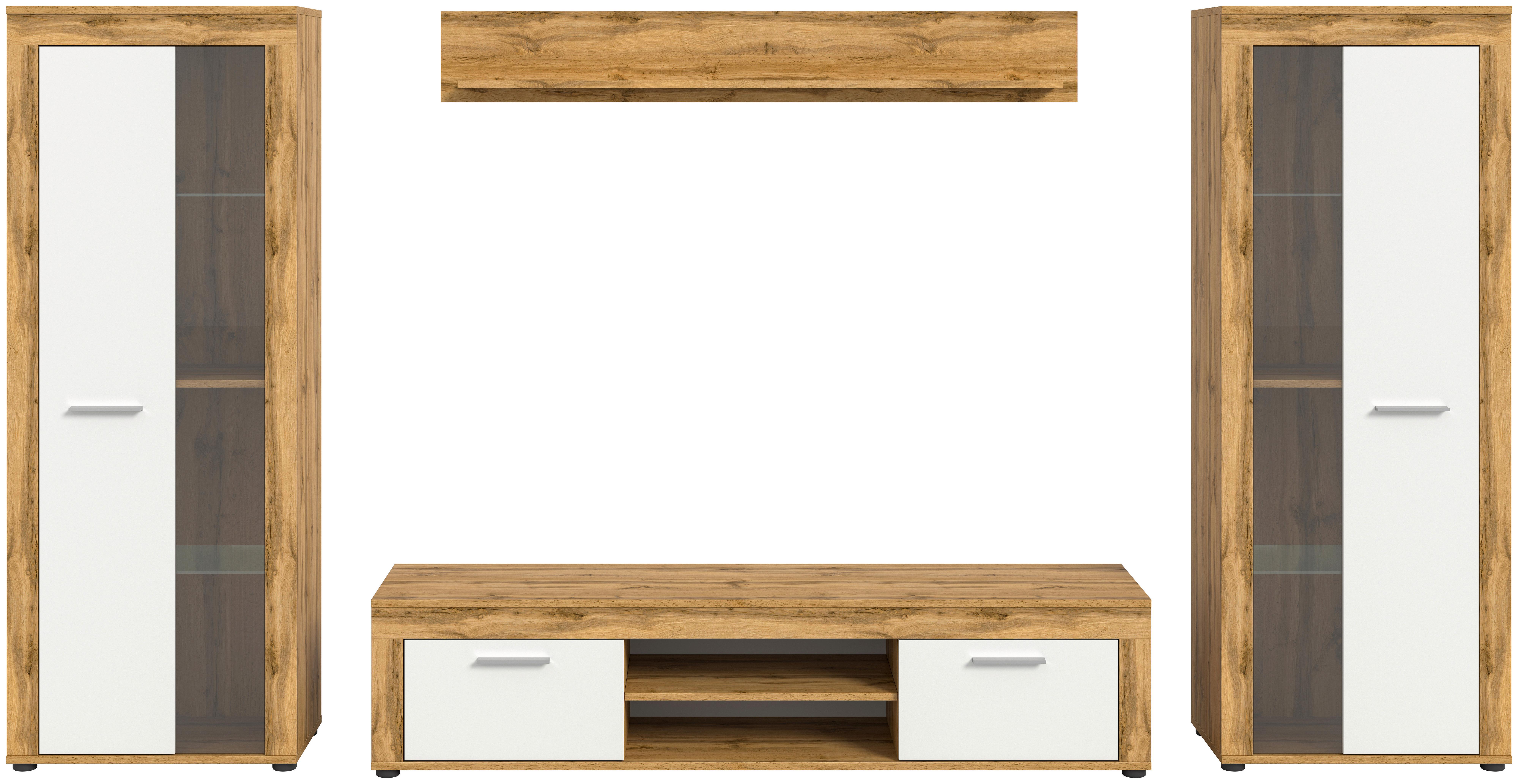 ANSAMBLU MOBILIER CAMERA DE Z JAM - stejar Wotan, Design, sticlă/material pe bază de lemn (310/159/35cm) - Modern Living