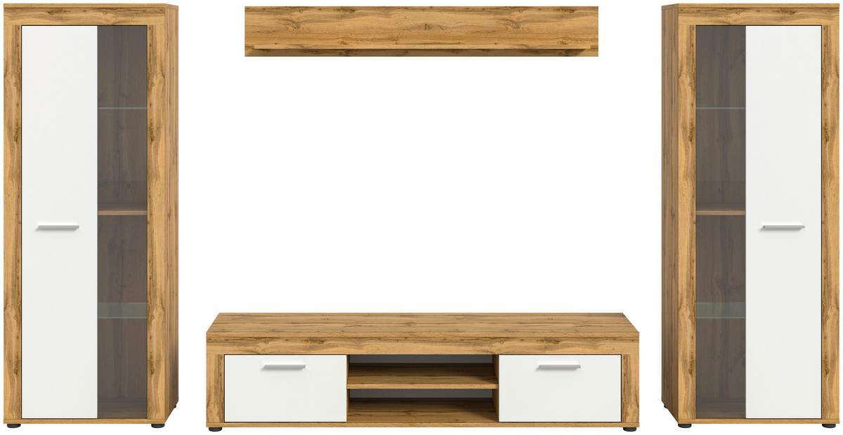 ANSAMBLU MOBILIER CAMERA DE Z JAM - stejar Wotan, Design, sticlă/material pe bază de lemn (310/159/35cm) - Modern Living