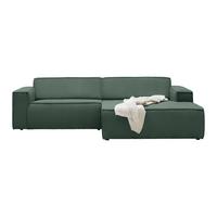 Wohnlandschaft Loft in Dunkelgrün - Dunkelgrün/Schwarz, MODERN, Kunststoff/Textil (265/75/172cm) - Based