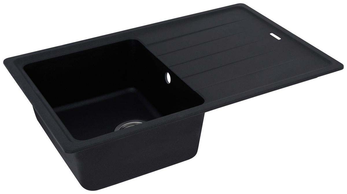Granitspüle Columbia ca. 78x18,5x50 cm Schwarz - Schwarz, Trend, Stein (78/18,5/50cm) - Respekta