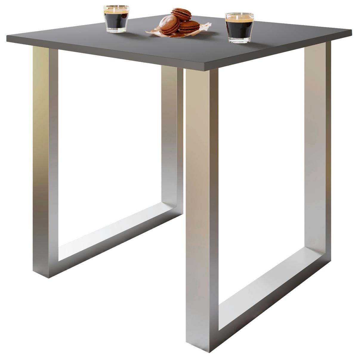 ESSTISCH LONA - Silberfarben/Silbereichenfarben, Design, Holzwerkstoff/Metall (80/80/76cm) - MID.YOU