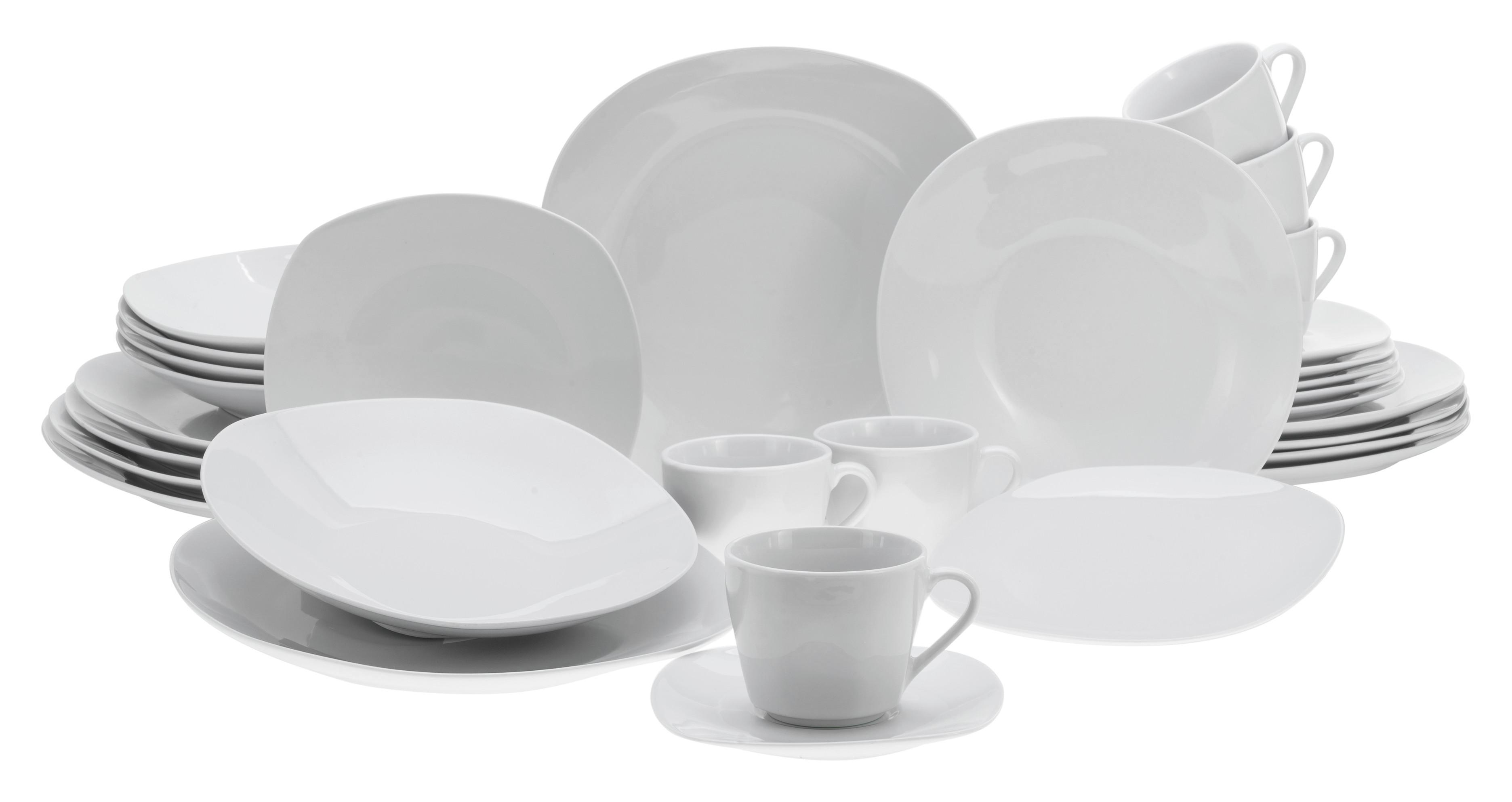 Kombinirani Servis Square, 30-Delni - bela, Basics, keramika - Creatable