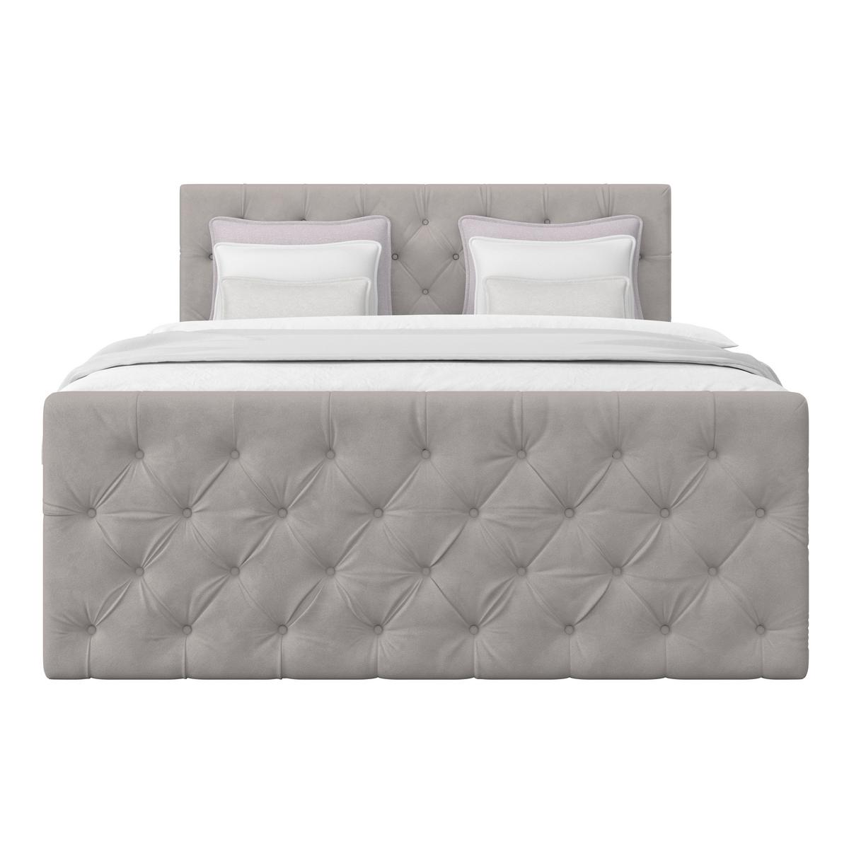 Boxspring Krevet Elio - srebrne boje/bež, Romantično / ladanjski, tekstil/plastika (160/200cm) - Modern Living