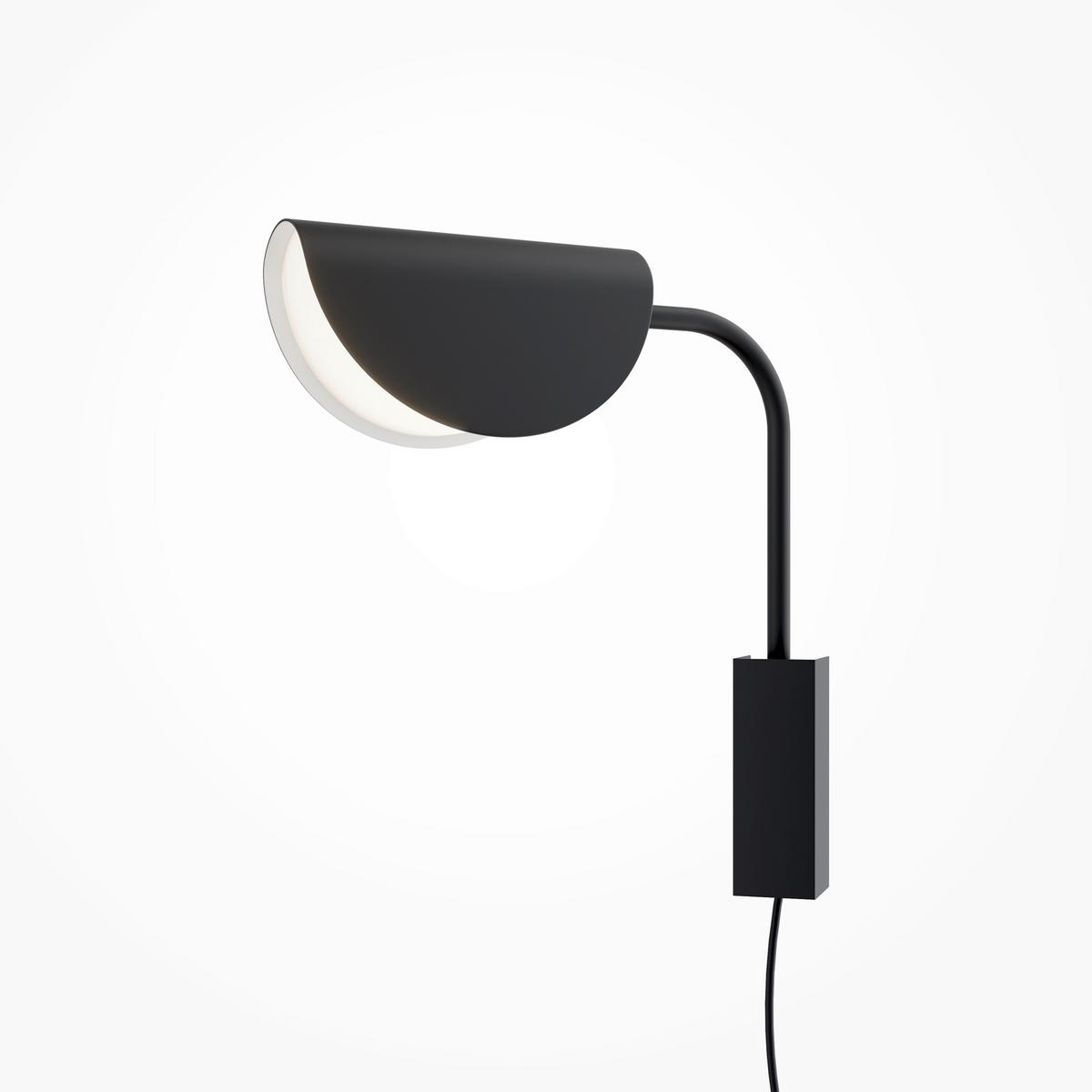 Wandleuchte Mollis Schwarz max. 28 Watt - Schwarz, Trend, Kunststoff/Metall (36,5/9,5/29cm) - MAYTONI