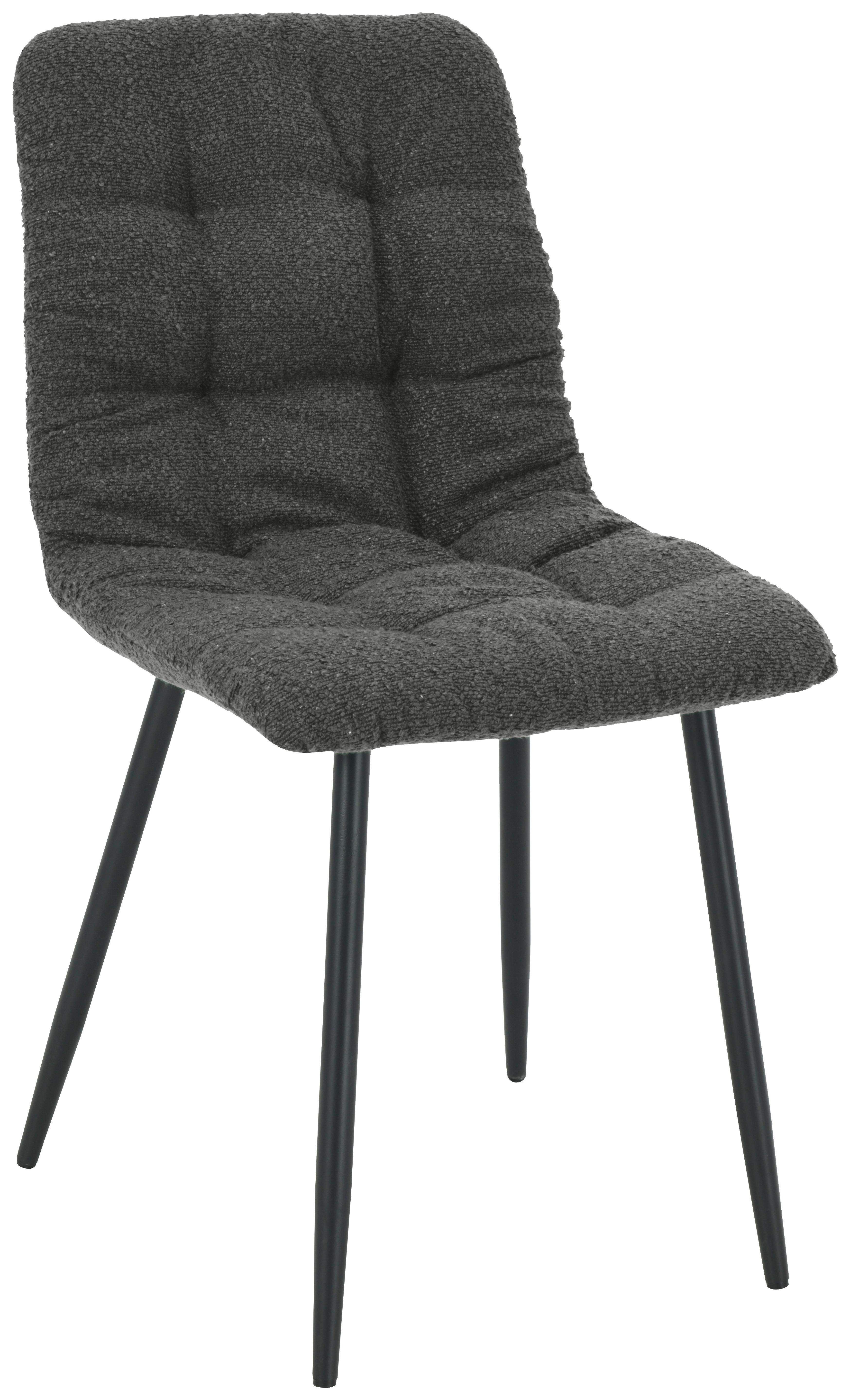 Stuhl Nino Dunkelgrau - Dunkelgrau/Schwarz, MODERN, Holz/Textil (45/88/54,5cm) - Based