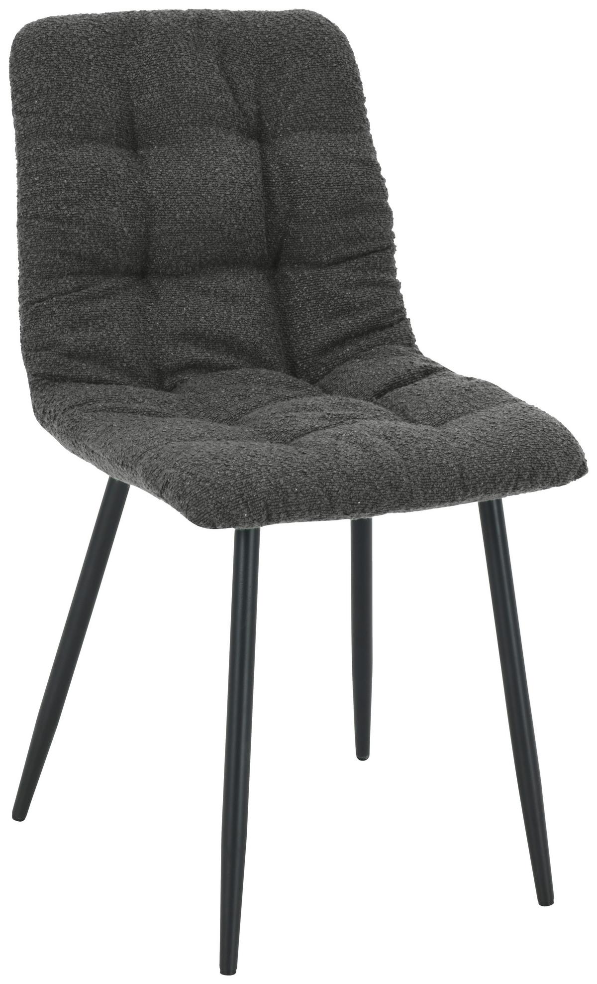 Stuhl Nino Dunkelgrau - Dunkelgrau/Schwarz, MODERN, Holz/Textil (45/88/54,5cm) - Based