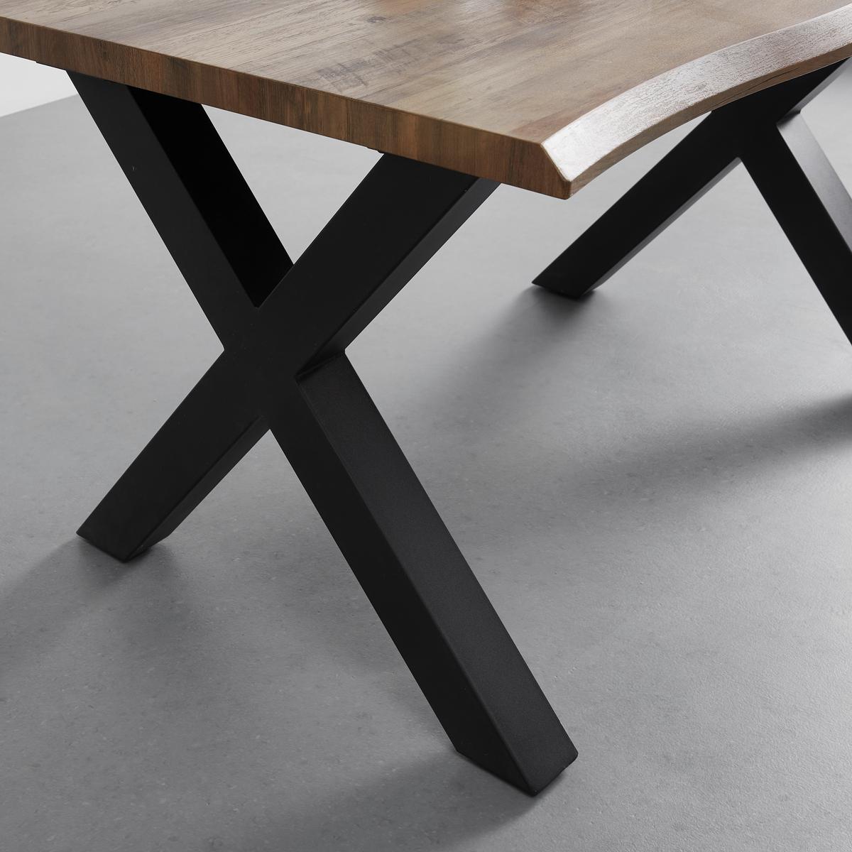 Esstisch ausziehbar Lia Walnussfarben MDF - Walnussfarben/Schwarz, MODERN, Holzwerkstoff/Metall (140-180/90/76cm) - Bessagi Home