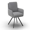 STOL MED ARMSTÖD MARIE - grå/svart, Modern, metall/trä (60/95,5/65cm) - Bessagi Home
