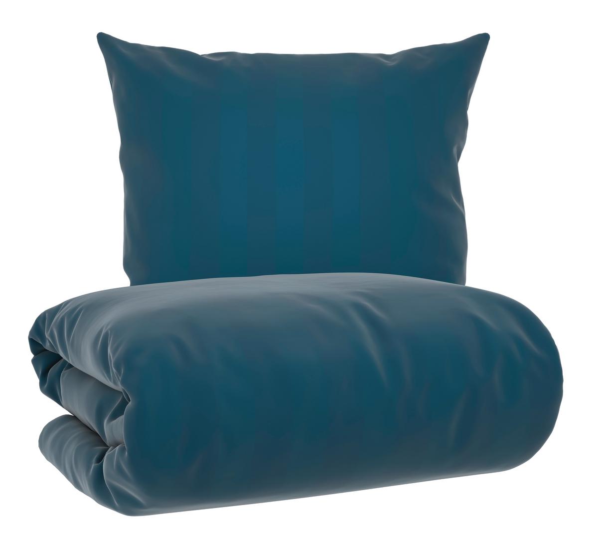 Bettwäsche Xenia Streif Blau ca. 135x200cm - Blau, MODERN, Textil (135/200cm) - Premium Living