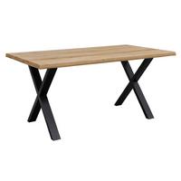 Masa OAK - stejar sălbatic/negru, Natur, lemn/metal (160/90/75cm) - Zandiara