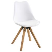 KRZESŁO DIMA - kolor dębowy/biały, Design, tworzywo sztuczne/tkanina (48/85/55cm) - Carryhome