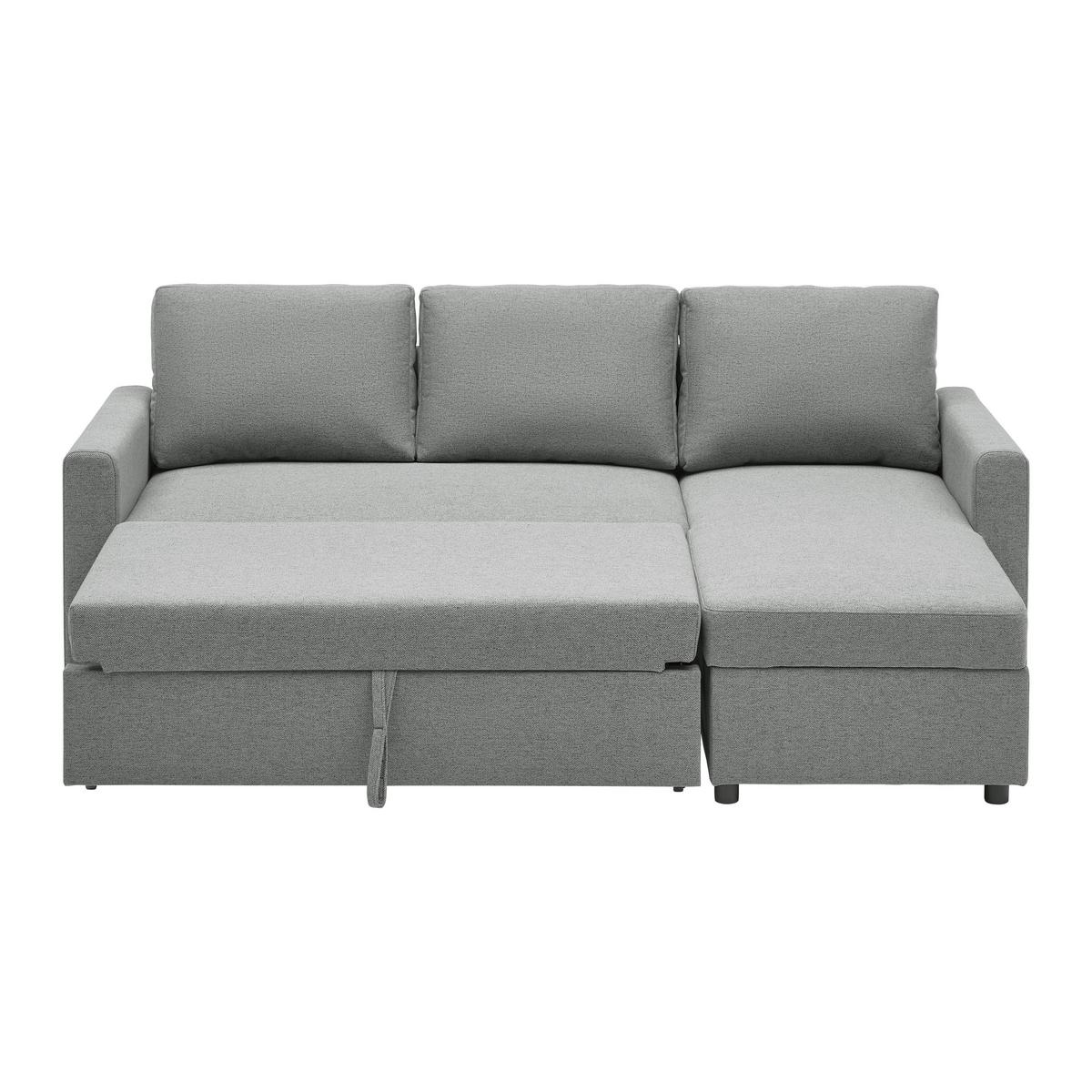 Wohnlandschaft Victoria Grau - Hellgrau/Schwarz, MODERN, Holz/Holzwerkstoff (215/82/145cm) - Based