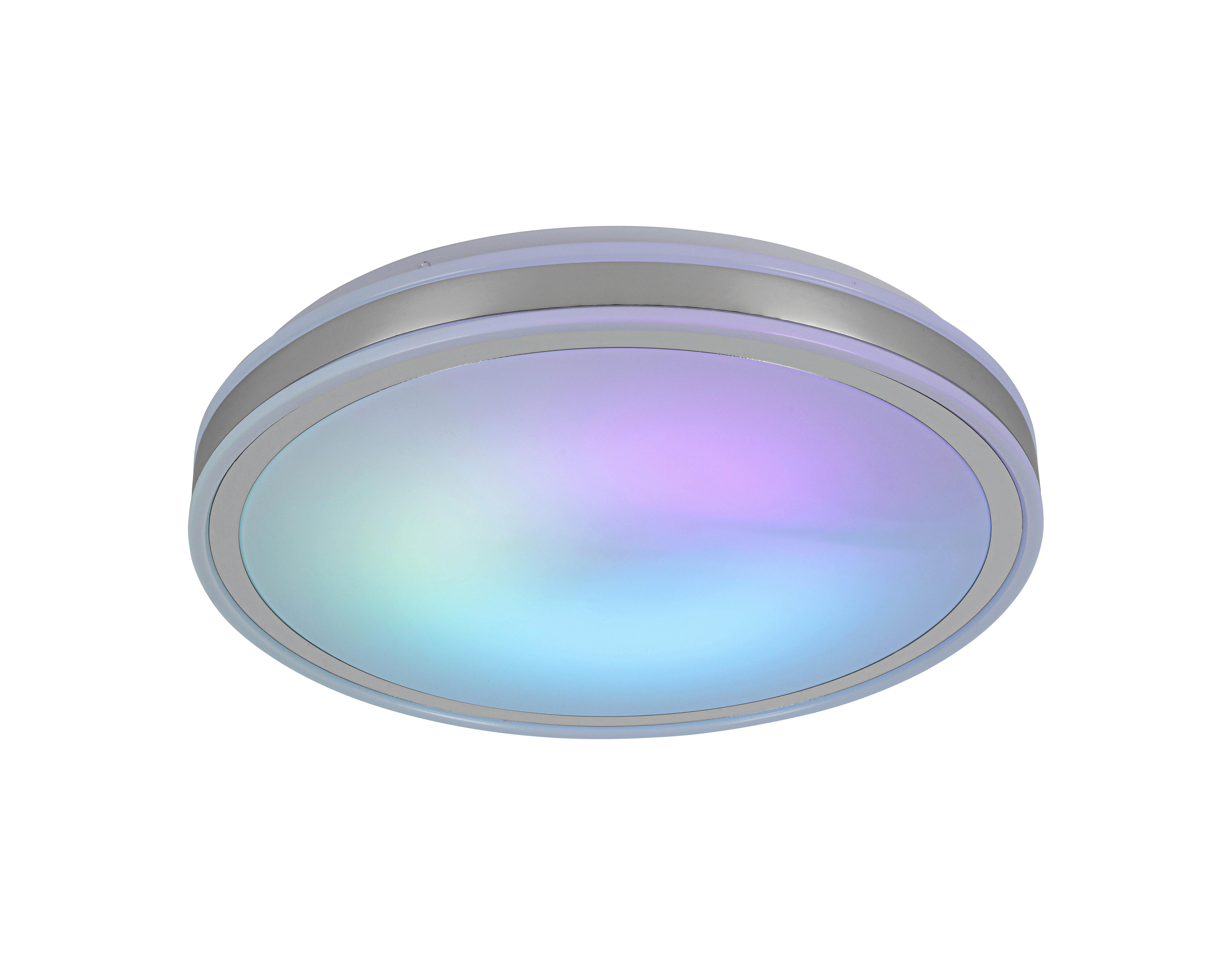 LED-TAKLAMPA FARBI - vit/kromfärg, Modern, metall/plast (38/6cm) - Mömax