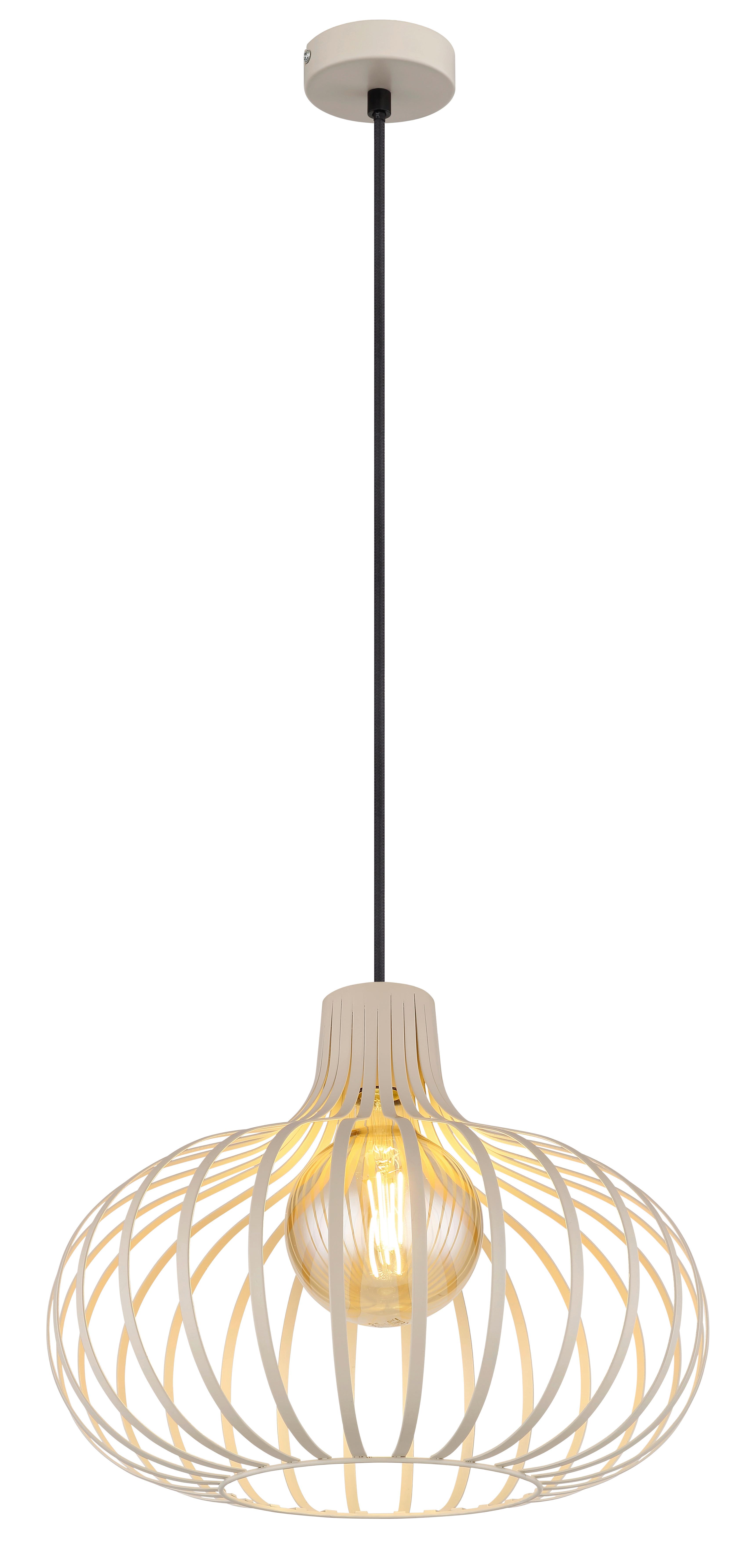 LAMPA WISZĄCA 33370119 MATEO - kremowy/czarny, Basics, metal/tkanina (40/150cm) - Globo