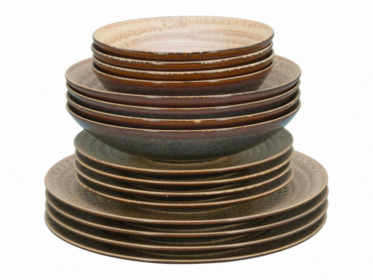 Jedilni Servis Neapel Sand, 16-Delni - rjava/peščene barve, Basics, keramika - Creatable